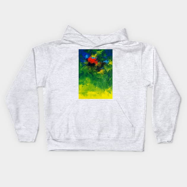 Green abstract artwork Kids Hoodie by TAMOH65